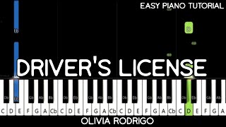 Drivers License  Olivia Rodrigo Easy Piano Tutorial [upl. by Ahsinet]