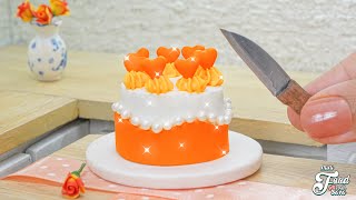 The most interesting miniature orange cake decoration 🍊 Miniature orange cake decoration ASMR [upl. by Buroker690]