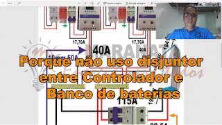 ENERGIA SOLAR 1ª parte Como Dimensionar Cabo do Controlador as Baterias e Disjuntor  AULA 48 [upl. by Magnien]