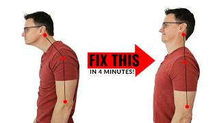 FIX Forward Head Posture in 4 minutes  Exercises for Hunchback Posture [upl. by Estes]