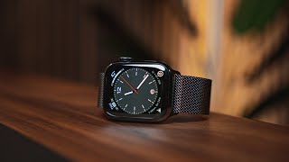 My First Stainless Steel Apple Watch  Series 8 Graphite Unboxing  Impressions [upl. by Preuss138]