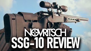 The Novritsch SSG10 Airsoft Sniper Rifle Review [upl. by Courtland]