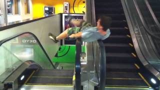 Escalator Spin Failhilarious u will laugh in the first 5 sec [upl. by Shotton239]