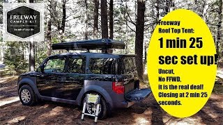 Hard shell Roof top tent RTT opening and closing the real deal by Freeway camper kit [upl. by Favian]