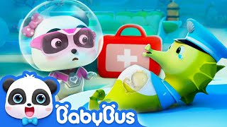 Super Panda Rescues Daddy Seahorse  Super Rescue Team 9  Panda Cartoon  BabyBus [upl. by Aprilette]