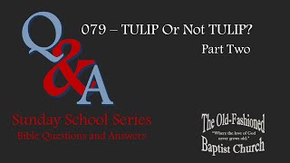 079 Q amp A  TULIP Or Not TULIP Part Two  Sunday School  51924 [upl. by Baalbeer]