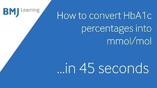 Convert HBa1c percentages to mmolmol in 45 seconds [upl. by Arny]