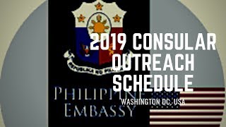 2019 PHILIPPINE EMBASSY IN WASHINGTON DC CONSULAR OUTREACH SCHEDULEconsularoutreachpassport [upl. by Accem]