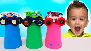 Vlad và Niki vui chơi với Xe tải đồ chơi  Xe tải quái vật Hot Wheels [upl. by Aikrehs]