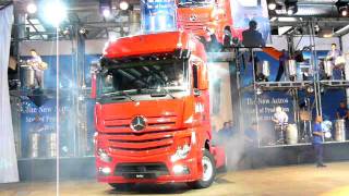 First ever New 2012 Model Mercedes Actros truck coming off series assembly lineMOV [upl. by Byrom453]