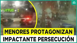 Impactante persecución de Carabineros Los 4 delincuentes son menores de edad [upl. by Thaddaus941]