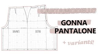 Tutorial CARTAMODELLO GONNA PANTALONE su misura e 3 semplici varianti  SARA ARMELLIN [upl. by Novyert593]