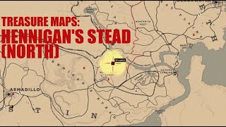 TREASURE MAPS Hennigans Stead North  Red Dead Online Treasure Map Loot Location [upl. by Okim]