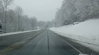 Snowy Vermont Winter Drive  Onto the Killington Access Road [upl. by Anastasia625]