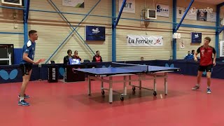 Tennis de table N2 messieurs 4e journée La Ferrière – Niort [upl. by Ardnuyek]