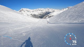 Gemsstock2961m to Andermatt1444m in a single run with 15km elevation difference Feb 2022 [upl. by Purington214]