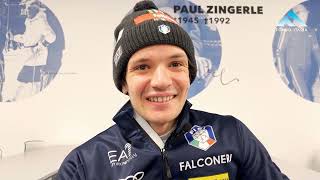 Biathlon  Intervista a Tommaso Giacomel dal podio di Ruhpolding alla tappa di Anterselva [upl. by Kwan9]