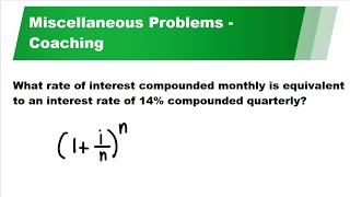 What rate of interest compounded monthly is equivalent to an interest rate of 14 compounded [upl. by Norac]