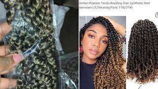 Passion Twist Crochet Braid Hair From Amazon 14 Inch Braids 8 Packs [upl. by Nidla]