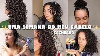 UMA SEMANA DO MEU CABELO CACHEADO NA REAL  Cuidados day after penteados cabelo ralo  Oeslanhiny [upl. by Seidel]