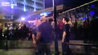 Bouncer Gives a Muay Thai Lowkick to Drunk Visitor [upl. by Otter]