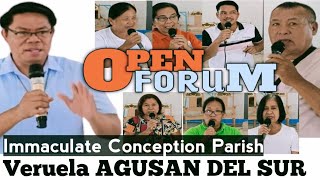 OPEN FORUM 2 Immaculate Conception Parish Veruela AGUSAN DEL SUR October 62024 [upl. by Anne-Marie]