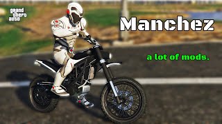 Manchez Review amp Best Customization  GTA Online  Dirtbike with lots of Mods NEW OffRoad [upl. by Ainola904]