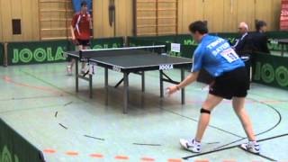 Tischtennis Deutsche Meisterschaft U18 2013Stativ4 2Zaus Marius vs Bluhm Florian Bester Defensispieler [upl. by Season]