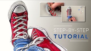 Coloured Pencil Tutorial Draw These Sneakers [upl. by Leasi]