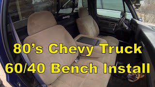 C10 Chevy Truck Install a Split 6040 Bench Seat 7387 C10 R10 [upl. by Coriss]