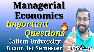 Managerial EconomicsImportant QuestionsCalicut University Bcom 1st Semester [upl. by Nesmat]