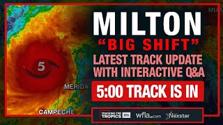 BREAKING quotBIG SHIFTquot IN TRACK Hurricane Miltons New Cone with Live QampA  Tracking the Tropics [upl. by Perkoff310]