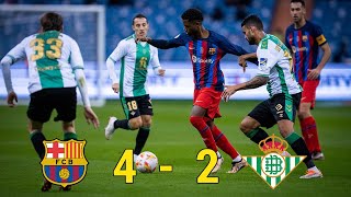 Real Betis vs FC Barcelona 24 Spanish Super Cup Semi Final 2023 FULL Match [upl. by Ellerehc]