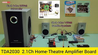 TDA2030 21 Home Theatre Amplifier Board  Complete wiring information amp Bass test [upl. by Ycal730]