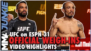 UFC on ESPN 31 official weighin highlights [upl. by Buonomo]