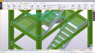 How to create staircase using gratings Part 2 in TEKLA STRUCTURES 2017 [upl. by Fitz]