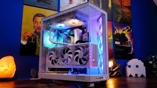 NZXT H6 Flow RGB Build showcase  Intel Core i914900K ROG Strix RTX 4090 OC Five NVMe SSDS [upl. by Rempe]