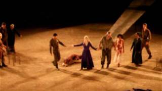 Helen Mirren and a fine cast taking a bow after 2nd performance of Phedre at the Epidaurus [upl. by Sundberg]