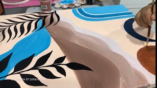 I tried making a boho painting A very easy and simple boho painting on a stretched canvas [upl. by Rosmarin9]