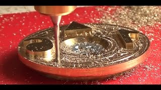 Cnc usinando relevo em Bronze usando fresas de 1 corte e micro fresa micro fresa para metais [upl. by Alban]