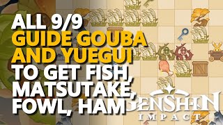 Guide Gouba and Yuegui to obtain the Fish Matsutake Fowl Ham Together Genshin Impact [upl. by Tali]