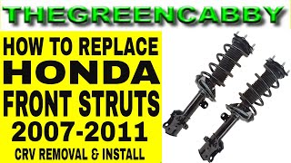 HOW TO REPLACE HONDA FRONT STRUTS SUSPENSION SPRINGS  HONDA CRV 0711 2007  2011 REMOVAL amp INSTALL [upl. by Jak]