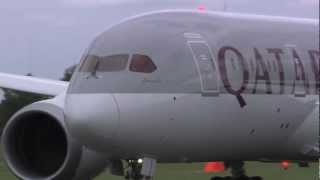 Qatar Airways Boeing 787 Flying During Farnborough Airshow 2012 [upl. by Adallard415]