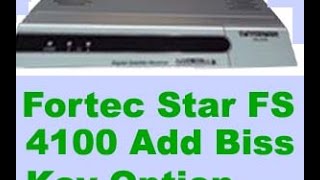 How To FORTEC STAR FS 4100 Add Biss Key Option Enable [upl. by Kotz]