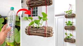 How make amazing wooden hanging pot  Hanging plant ideas  DIY hanging planters [upl. by Sinned]