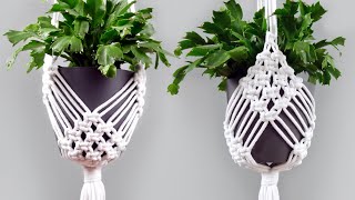 DIY Macrame Plant Hanger Easy NEW Diamond Design [upl. by Navarro]