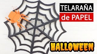 🕸 Cómo hacer una telaraña de papel fácil para Halloween [upl. by Asihtal]