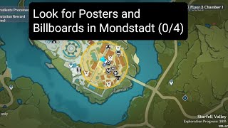 Look for Posters and Billboards in Mondstadt 04  Genshin Impact [upl. by Valery]