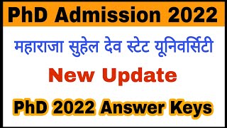 MSDSU Azamgarh PhD Admission 2022 answer key  PhD Entrance Exam 2022  PhD Admission 2022  PhD [upl. by Beauregard]