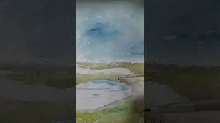 easy painting landscape painting drawing watercolor easypainting landscape shorts nature [upl. by Outhe]